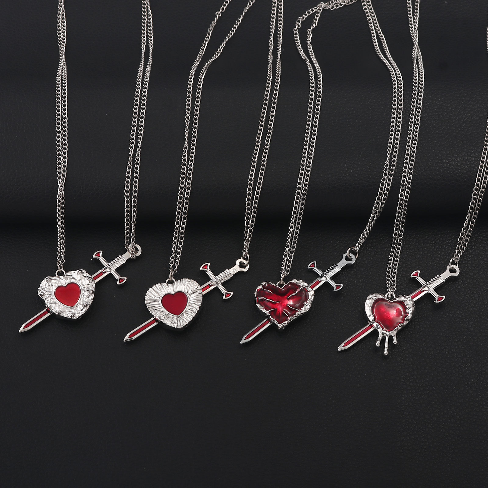 Bubble Sword Wand - New Sword Heart Couple Necklace Stainless