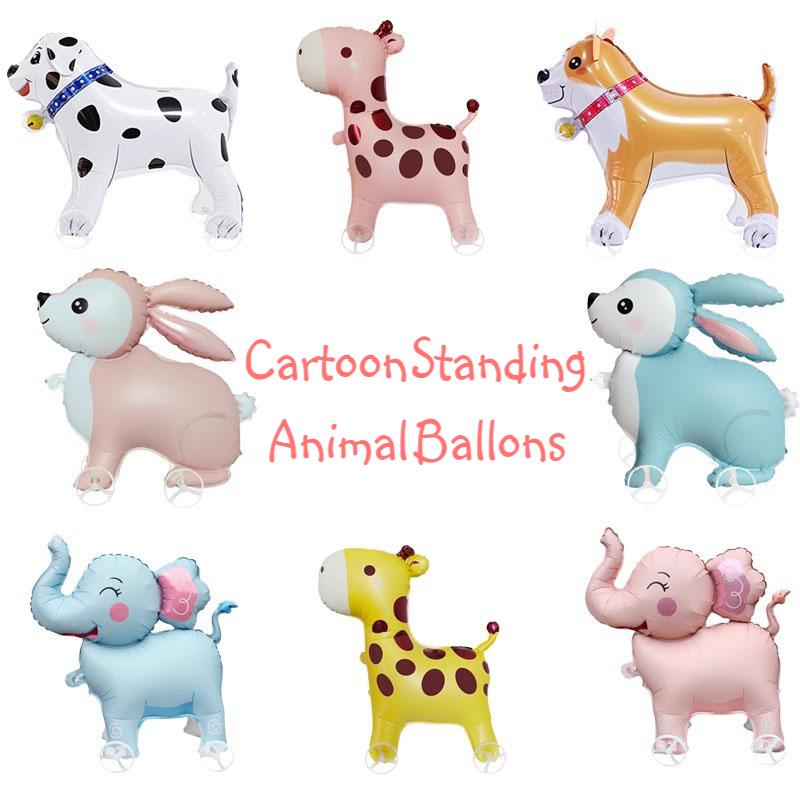 Kids Outdoor Easter Toys - Cartoon Standing Animal Ballons with Wheels