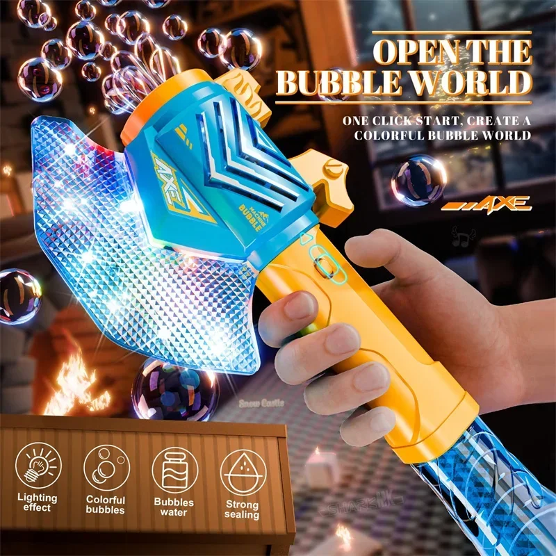 Bubble Sword Wand - Handheld Axe Bubbles Stick Cool Lights