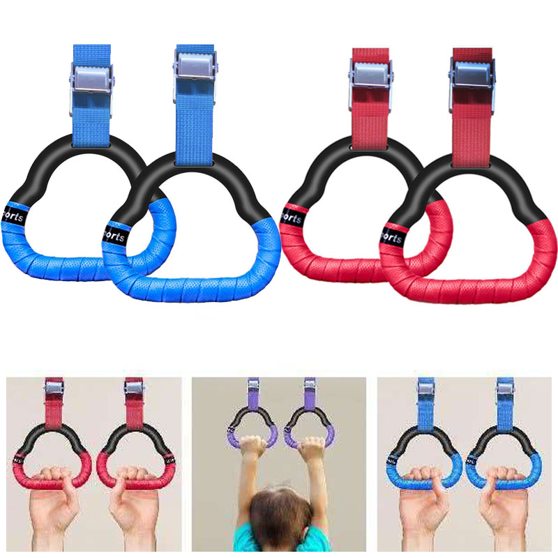 Kids Outdoor Gym Equipment - Kids Fitness Gymnastic Rings With Adjustable