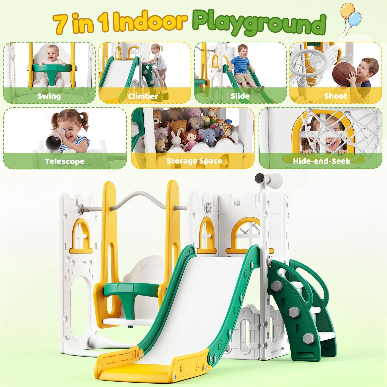 7 in 1 Toddler Slide And Swing - огляд і ціна Kids Outdoor Slide Set
