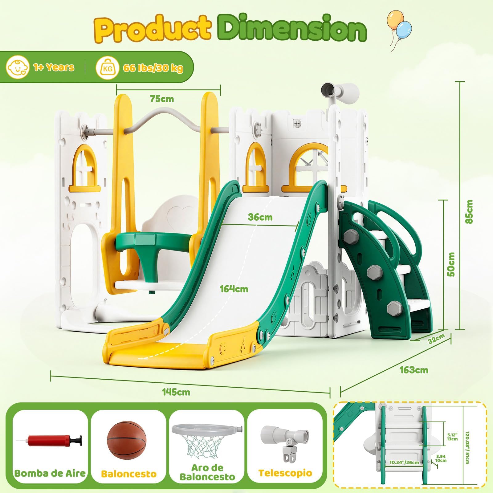 7 in 1 Toddler Slide And Swing - огляд і ціна Kids Outdoor Slide Set