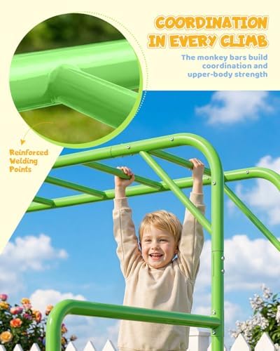 Outdoor Monkey Bar Set with Cl - огляд і ціна Kids Outdoor Monkey Bars