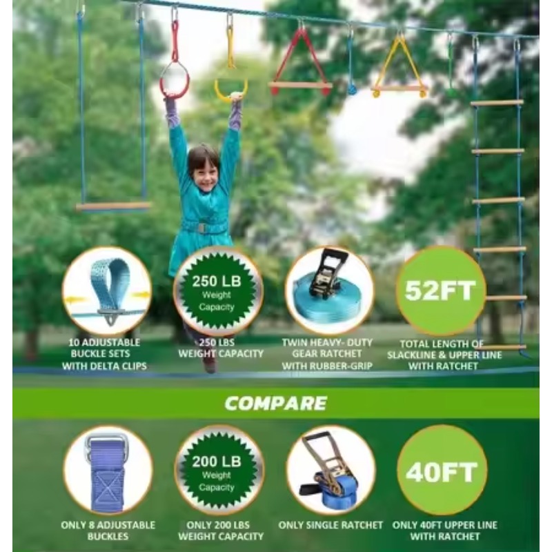 Warrior Obstacle Course Kit fo - огляд і ціна Kids Outdoor Monkey Bars