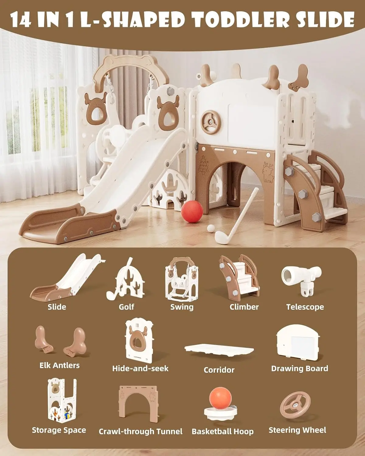 13-in-1 Toddler Slide and Swin - огляд і ціна Kids Outdoor Slide Set
