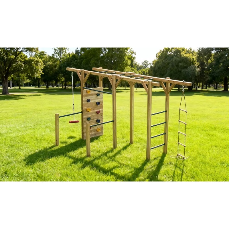 6 in 1 Wooden Fitness Equipmen - огляд і ціна Kids Outdoor Monkey Bars