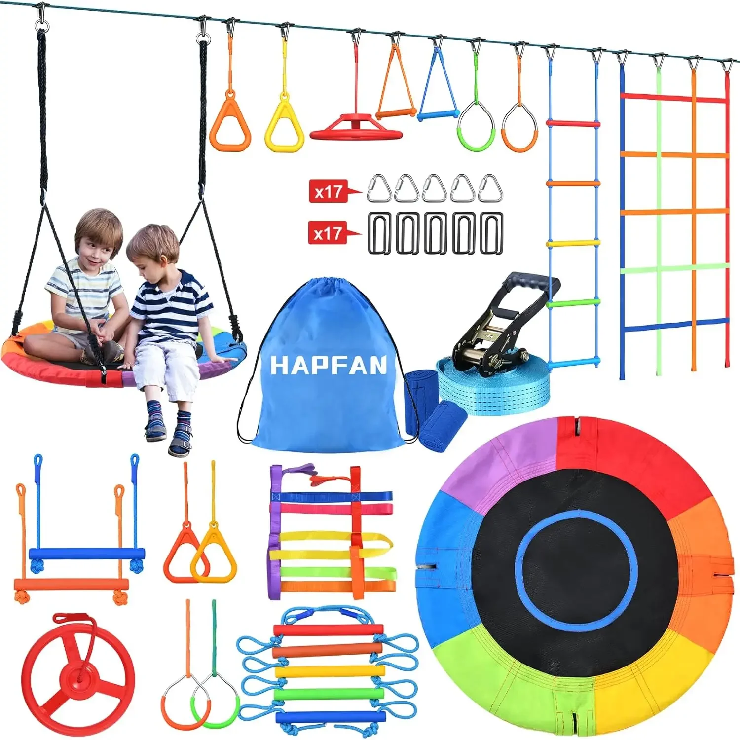 Activity priceHapfan 50 FT Nin - огляд і ціна Kids Outdoor Ninja Playset