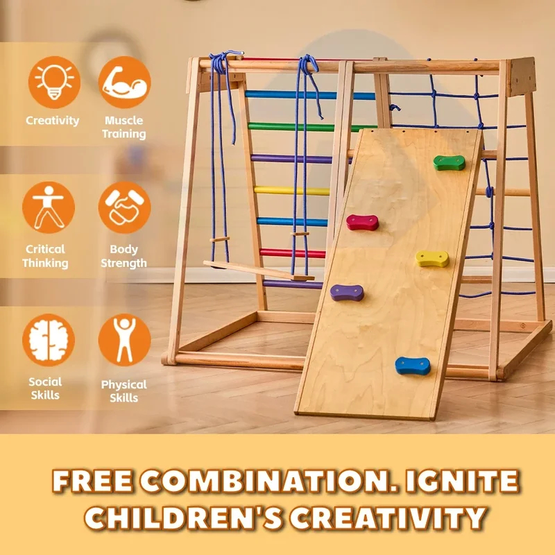 Wooden Climbing Frame Indoor P - огляд і ціна Kids Outdoor Climbing Structure
