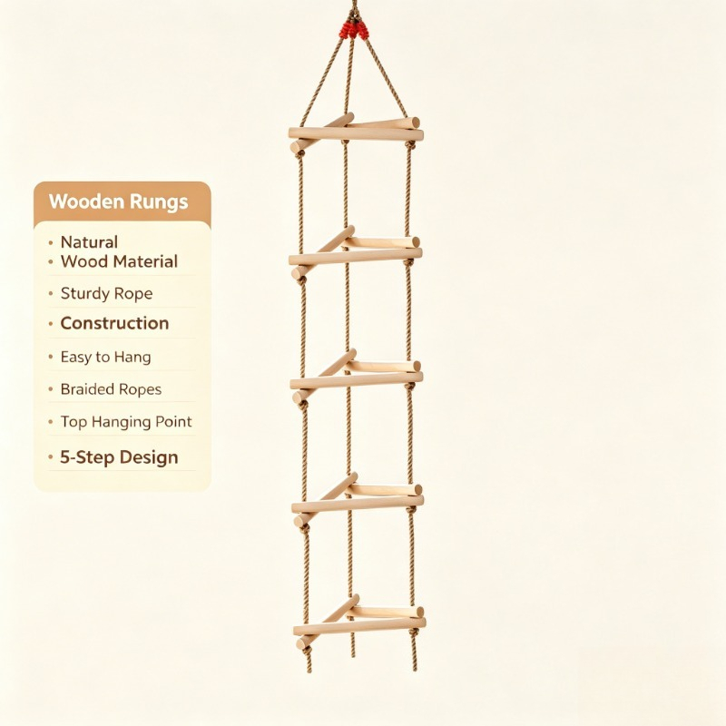 5 Rungs Single Head Wooden Tri - огляд і ціна Kids Outdoor Ladder