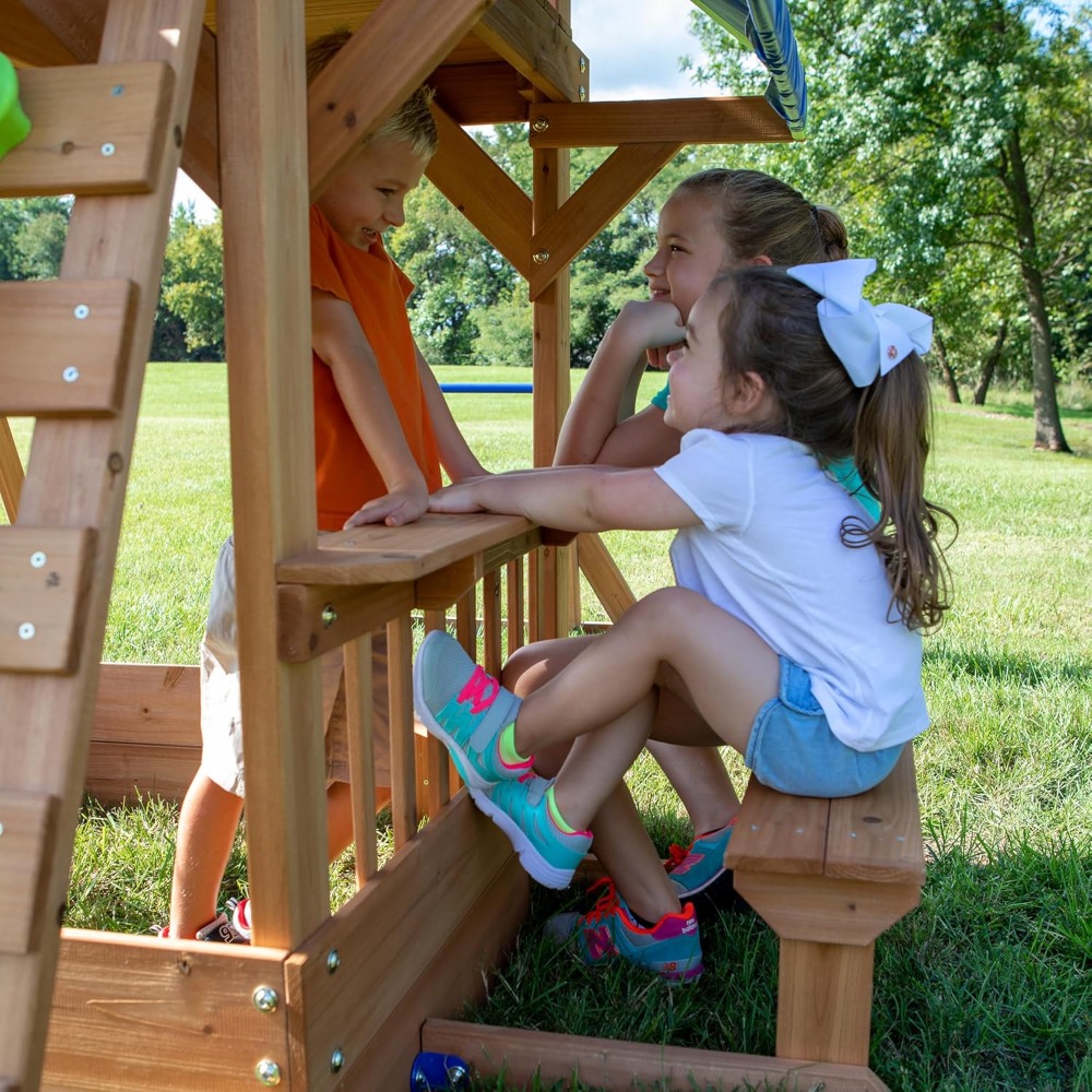 US Shipping Cedar Wood Backyar - огляд і ціна Kids Outdoor Monkey Bars