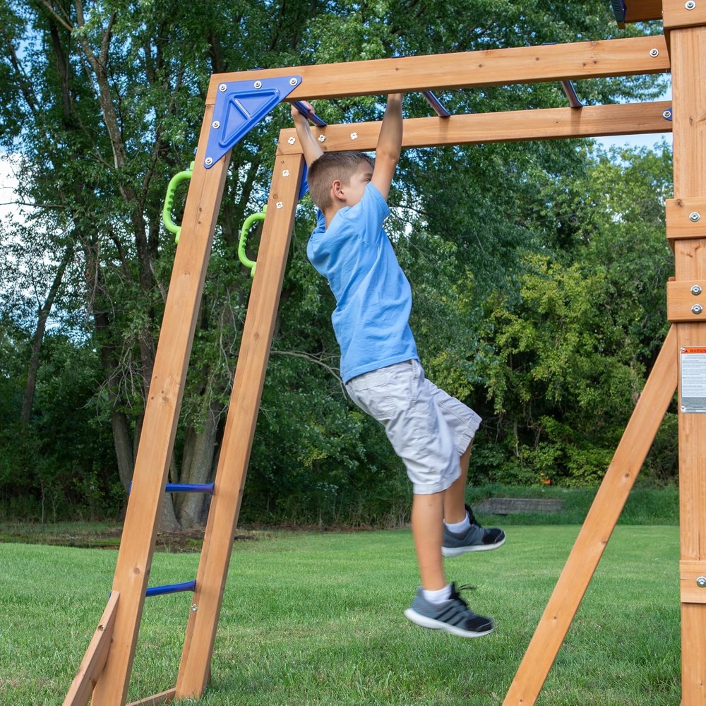 US Shipping Cedar Wood Backyar - огляд і ціна Kids Outdoor Monkey Bars